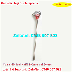 Can nhiệt loại K,1200oC dài 500mm phi 20mm Tempsens